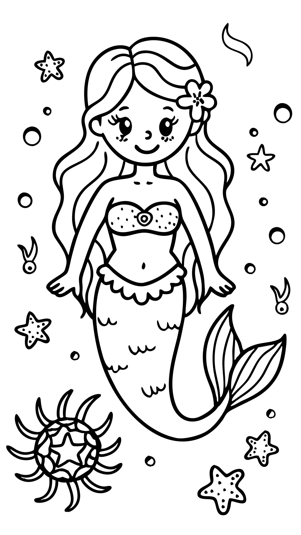 mermaid color pages free